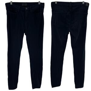 Vince Textured Black and Blue Design Preppy Cotton Stretch Skinny Jeans Size  32